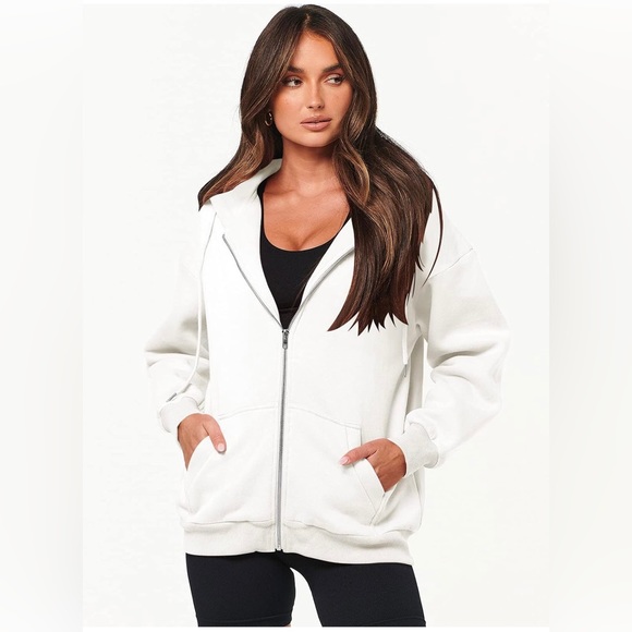 ANRABESS Women's Oversized Zip Up Hoodie Y2K Casual Drawstring Jacket NW… - Picture 6 of 10